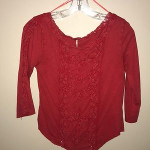 Red lace top